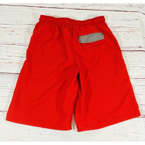 Ocean Pacific OP Swim Shorts Boys Sz Large 14/16 Summer Red Black Pool Pockets - Picture 2 of 7